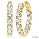 4 ctw Inside-Out Round Cut Diamond Hoop Earrings in 14K Yellow Gold